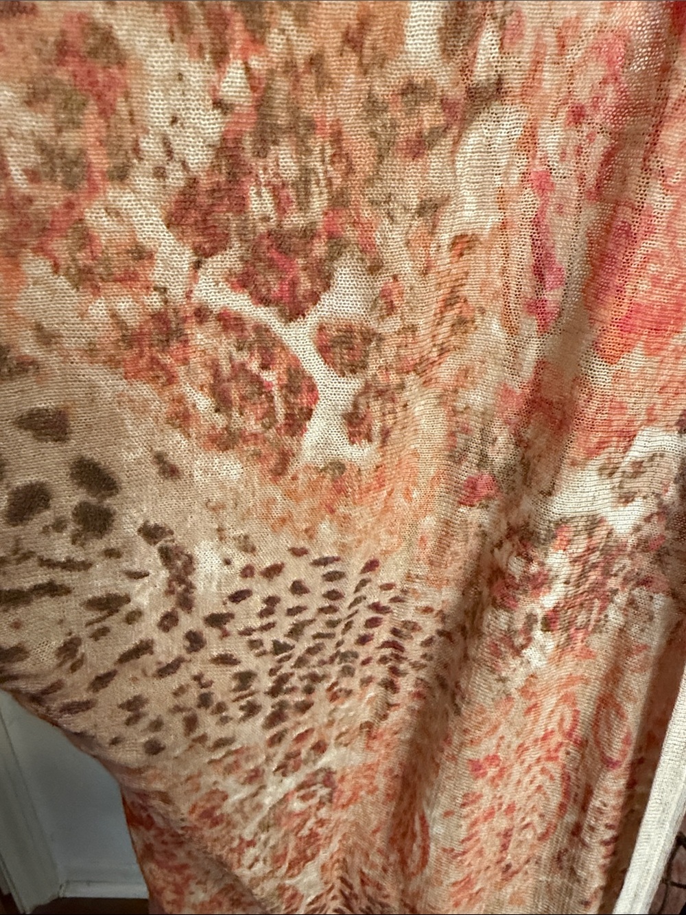 🤩🤩🤩BOGOHO🤩🤩🤩Chicos Lightweight Lace Kimono Cardigan in Peach and Cream-3 - Picture 3 of 10